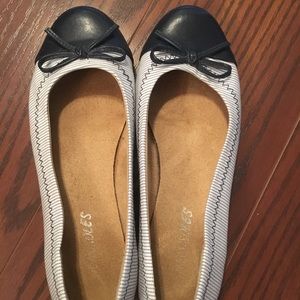 Aerosole striped blue ballet flats